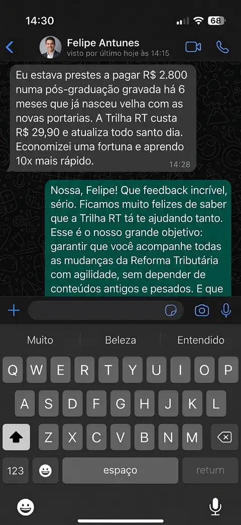 Depoimento WhatsApp — Felipe Antunes