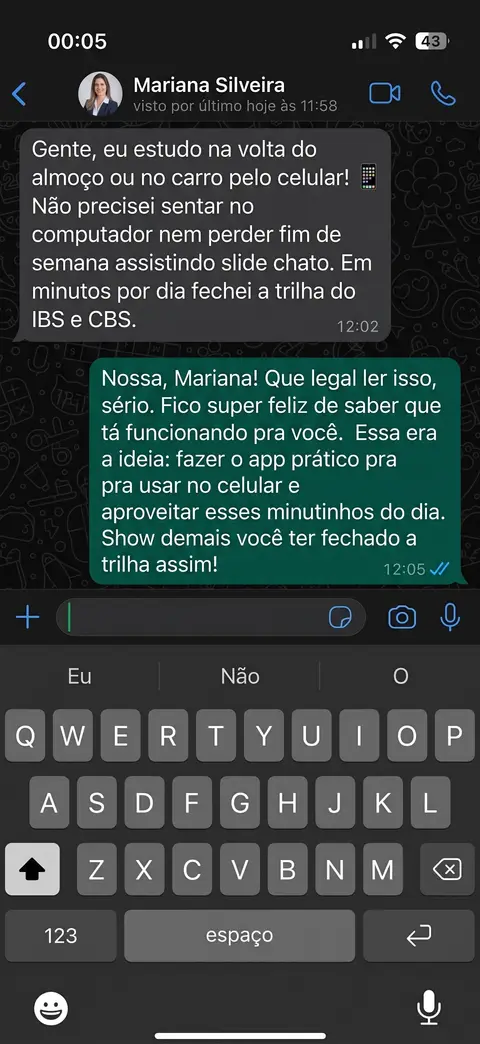 Depoimento WhatsApp — Mariana Silveira